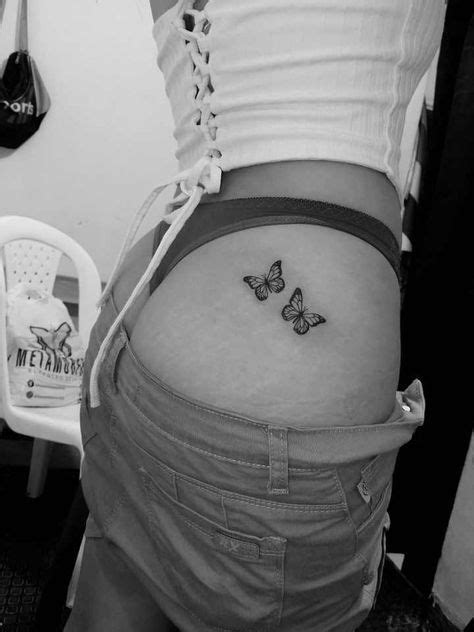 Butterfly buttcheek tattoo